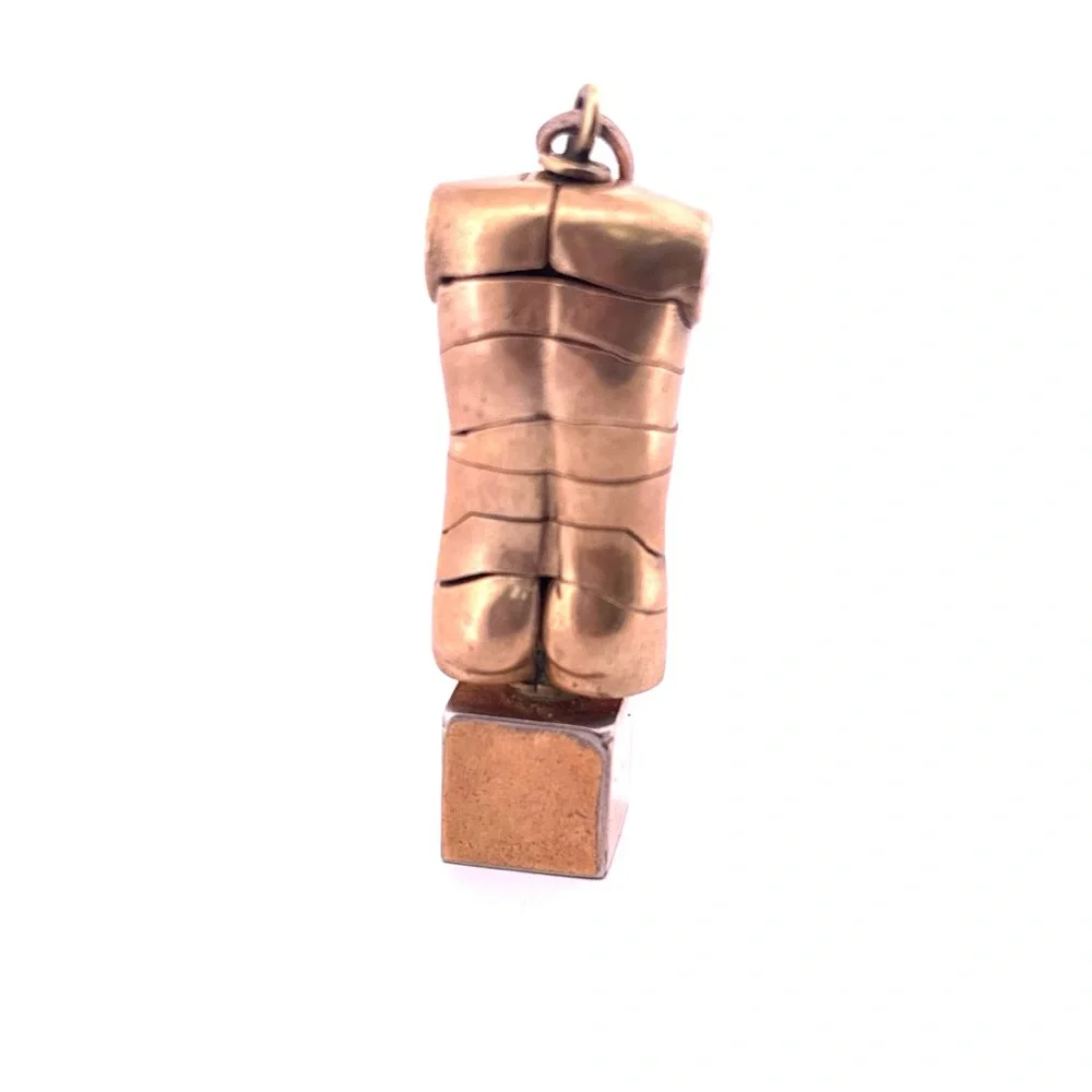 Brass Puzzle Pendant “Micro David” by Miguel Berrocal